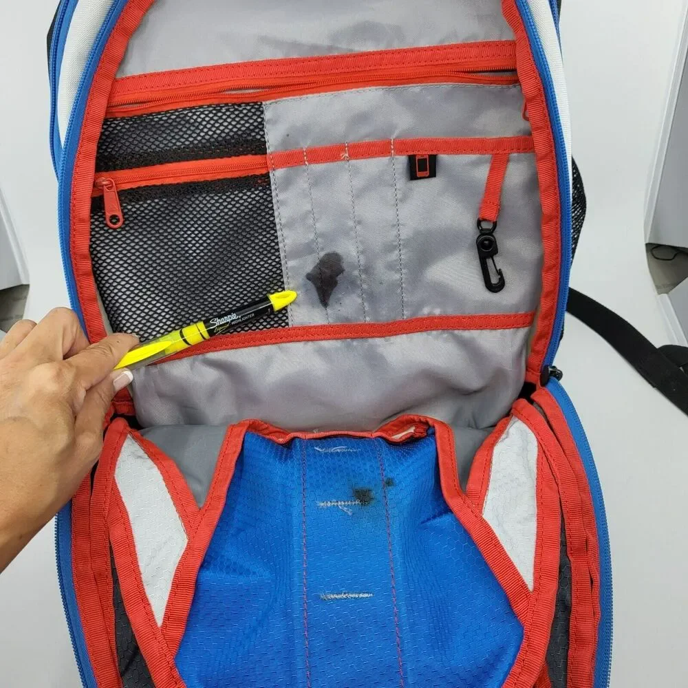 Adidas Prime Sport Gym Travel Training School Backpack Power Blue Solar Red FLAW